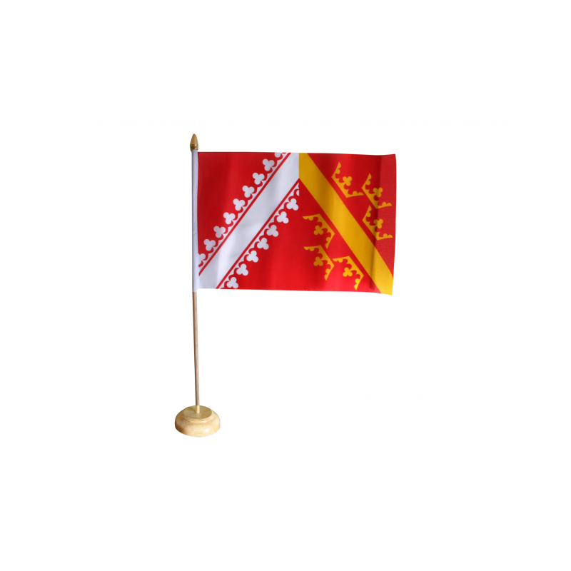 ALSACE - Drapeau Administratif de Table 15x22 cm Hampe en Plastique