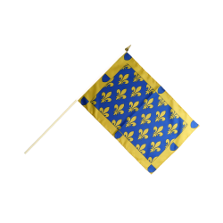 ARDECHE - Drapeau 30x45 cm sur Hampe en Bois