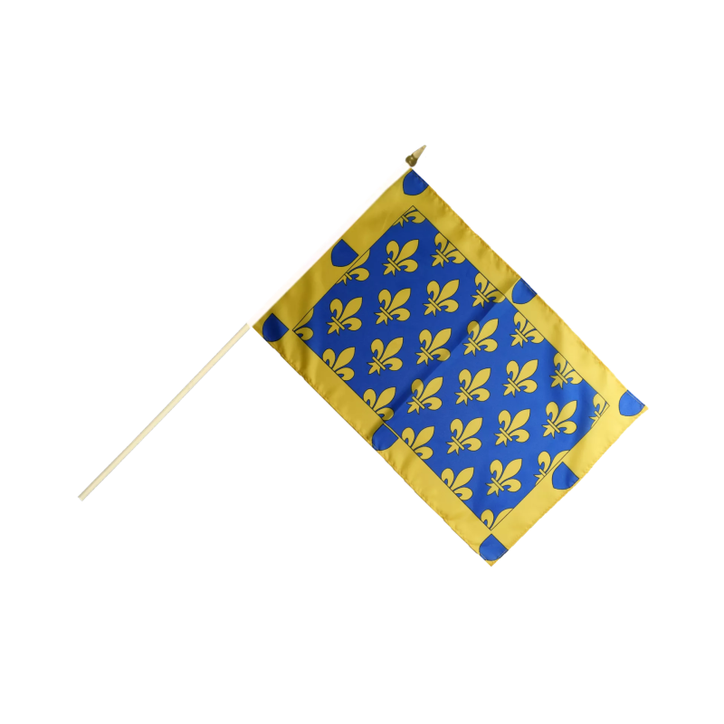 ARDECHE - Drapeau 30x45 cm sur Hampe en Bois