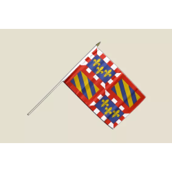 BOURGOGNE - Drapeau 30x45cm avec Hampe en Bois