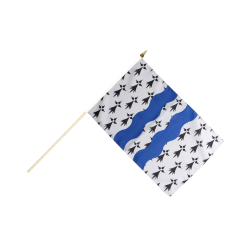 BRETAGNE Dept Ille-et-Vilaine - Drapeau 30x45cm avec Hampe Bois