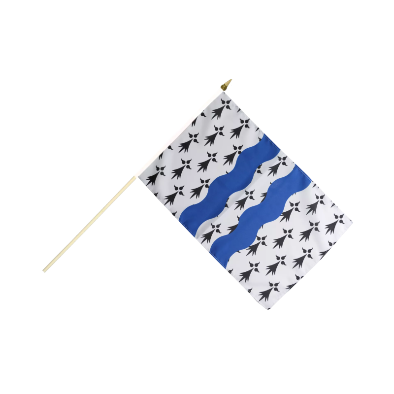 BRETAGNE Dept Ille-et-Vilaine - Drapeau 30x45cm avec Hampe Bois