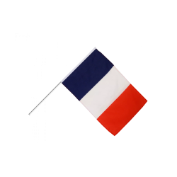 FRANCE - Drapeau 60x90 cm avec Hampe en Bois