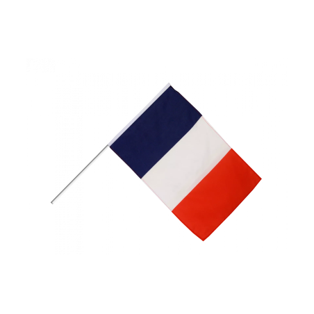 FRANCE - Drapeau 60x90 cm avec Hampe en Bois