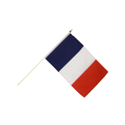 FRANCE - Drapeau 30x45 cm avec Hampe en Bois