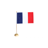 FRANCE - Drapeau de Table 15x22 cm avec Hampe en Bois