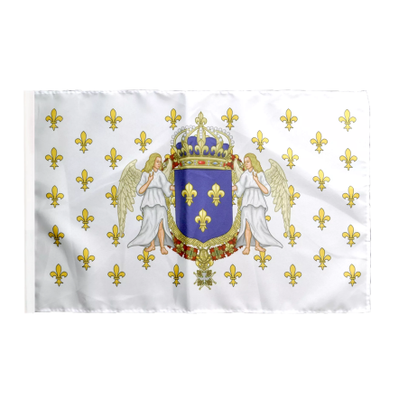 Drapeau royaume de France 987 -  1791 Taille: 30x45cm avec Ourlet passage d'une hampe