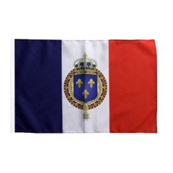 FRANCE - Drapeau Royal Taille: 30x45cm avec Ourlet pour hampe.