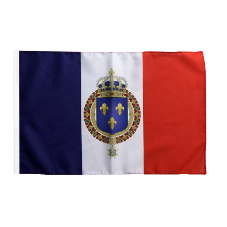 FRANCE - Drapeau Royal Taille: 30x45cm avec Ourlet pour hampe.