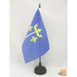 Drapeau de table Jeanne d'Arc 21x14 cm Hampe et socle en plastique noir