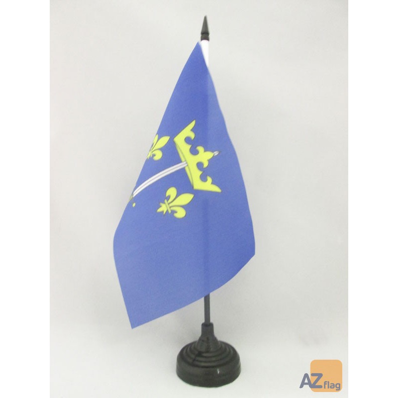 Drapeau de table Jeanne d'Arc 21x14 cm Hampe et socle en plastique noir