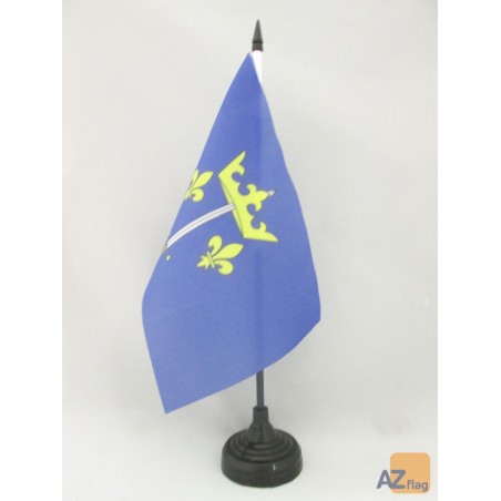 Drapeau de table Jeanne d'Arc 21x14 cm Hampe et socle en plastique noir