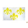 Drapeau 3 Fleurs de Lys Blanc et Or 150x90 cm 2 Oeillets métalliques