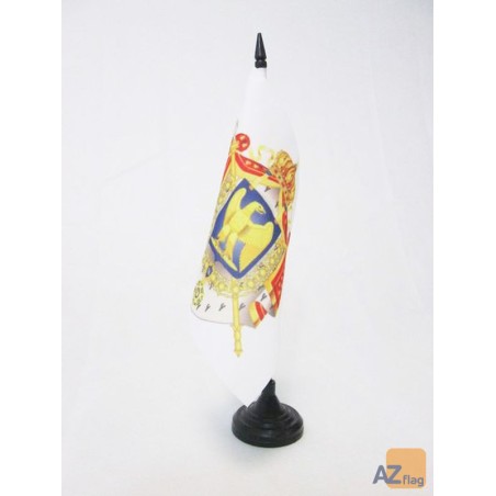 Drapeau de table Napoléon III - 21x14 cm Hampe en plastique