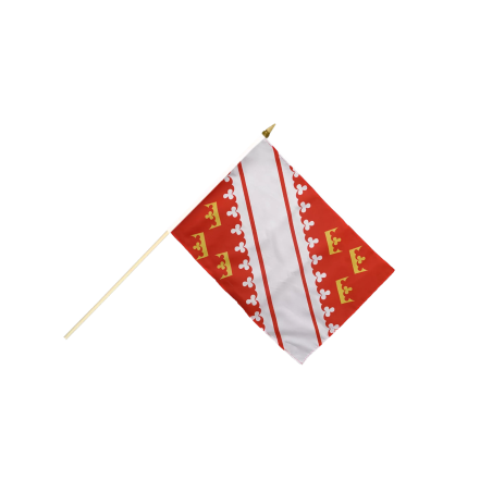 ALSACE - Drapeau Historique 30x45 cm avec Hampe en Bois